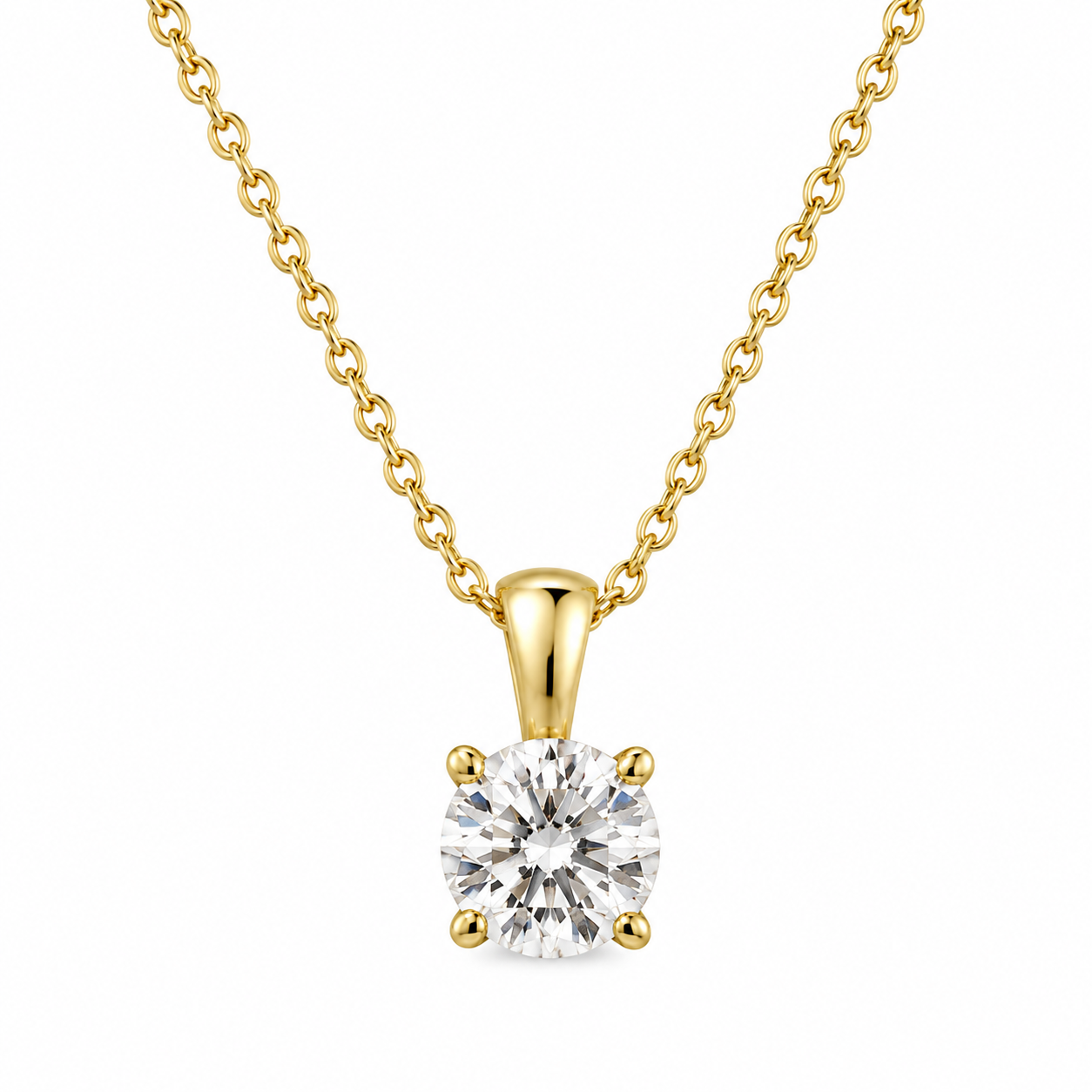 Collar Oro 18k Solitario