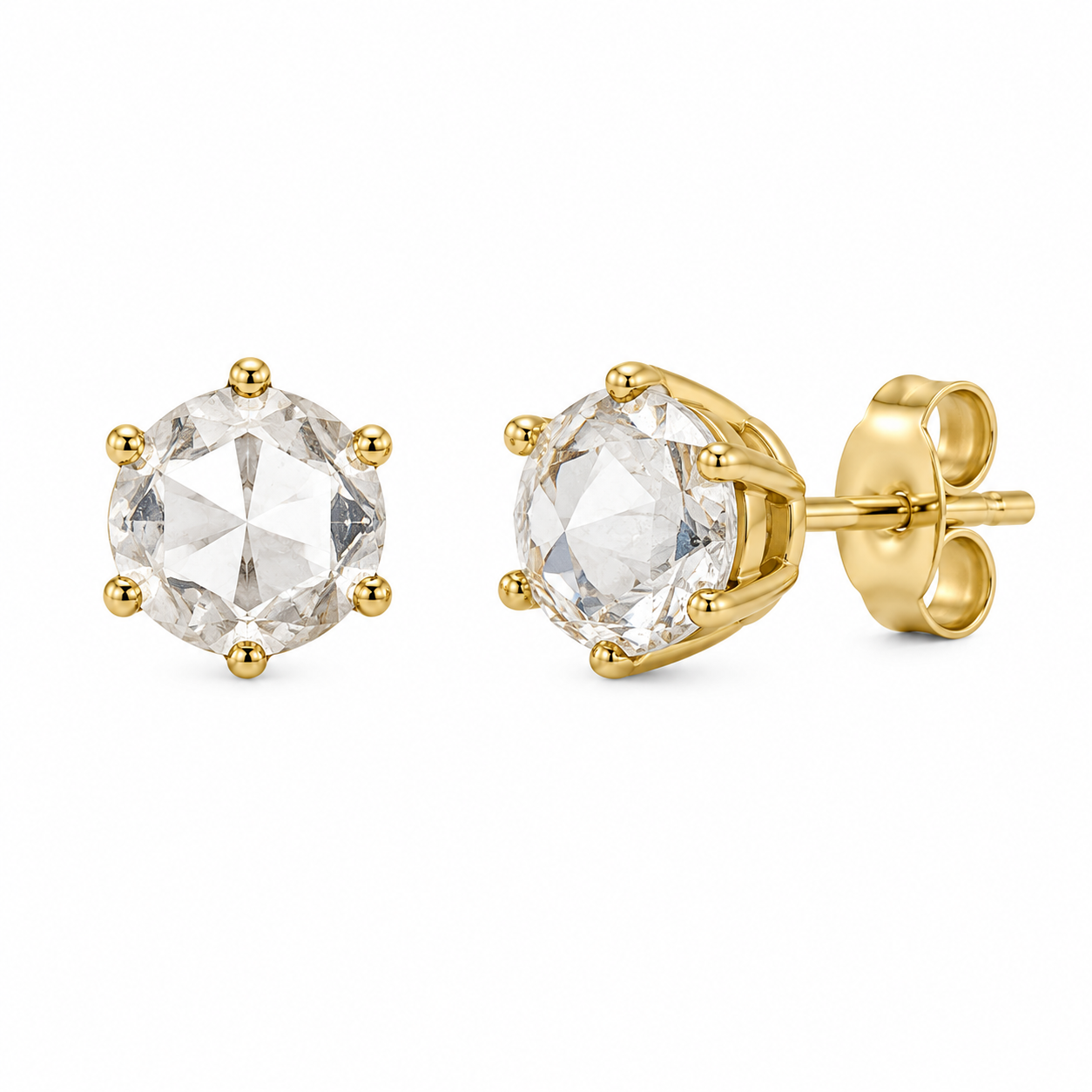 Aretes Diamante Corte Rosa